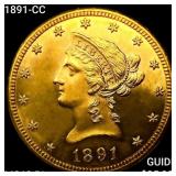 1891-CC $10 Gold Eagle CHOICE BU PL