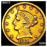 1860-S $2.50 Gold Quarter Eagle HIGH GRADE+