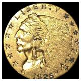 1925 Indian Head Gold $2.50 Quarter Eagle LIGHTLY