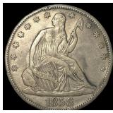 1858-O Silver Half Dollar NEARLY UNCIRCULATED