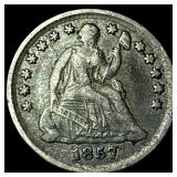 1857 Silver Seated Liberty Half Dime LIGHTLY  CIR