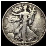 1921 Silver Walking Liberty Half Dollar LIGHTLY CI
