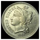 1867 Nickel Three-Cent Piece UNCIRCULATED