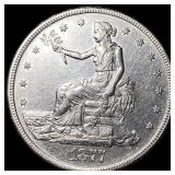 1877-S Silver Trade Dollar CHOICE AU