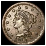 1851 Braided Hair Large Cent CHOICE AU