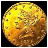 1894 Gold $10 Liberty Head Eagle GEM BU