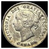 1889 Canada Silver 5 Cents NEARLY UNCIRCULATED