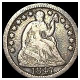 1847 Seated Liberty Half Dime LIGHTLY CIRCULATED