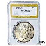 1922-S Silver Peace Dollar PGA MS63+