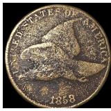 1858 Copper-Nickel Flying Eagle Cent ABOUT UNCIRCU