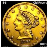 1861 Old Reverse $2.50 Gold Quarter Eagle CHOICE A