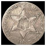1857 Silver Three-Cent Piece LIGHTLY CIRCULATED