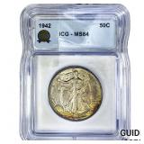 1942 Walking Liberty Half Dollar ICG MS64