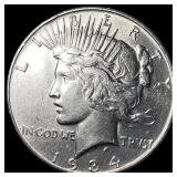 1934 Silver Peace Dollar ABOUT UNCIRCULATED