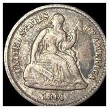 1861 Silver Half Dime LIGHTLY CIRCULATED