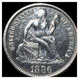 1886 Seated Liberty Dime CHOICE AU