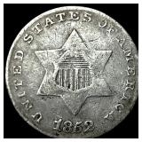 1852 Silver Three-Cent Piece NICELY  CIRCULATED