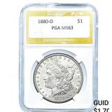 1880-O Morgan Silver Dollar PGA MS63