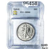 1945-S Walking Liberty Half Dollar ICG MS66