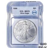 1999 Silver Eagle ICG MS70