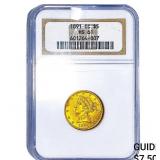 1891-CC $5 Gold Half Eagle NGC MS61
