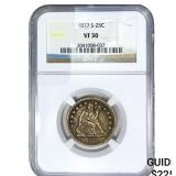 1877-S Seated Liberty Quarter NGC VF30