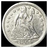1854-O Silver Seated Liberty Dime ABOUT UNCIRCULAT