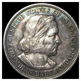 1893 Silver Columbian Half Dollar NEARLY UNCIRCULA