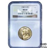 1940-S Washington Silver Quarter NGC MS64