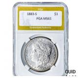 1883-S Morgan Silver Dollar PGA MS61