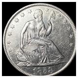1858-O Silver Half Dollar CHOICE AU