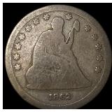 1862 Seated Liberty Quarter NEARLY UNCIRCULATED