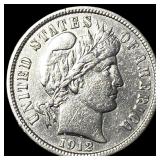 1912-S Silver Barber Dime CHOICE AU