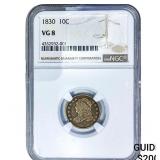 1830 Capped Bust Dime NGC VG8