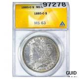 1885-O Morgan Silver Dollar ANACS MS63