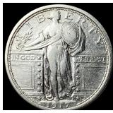 1917-D Type 1 Standing Liberty Quarter  CLOSELY U