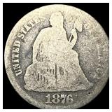 1876-CC Silver Seated Liberty Dime NICELY  CIRCUL