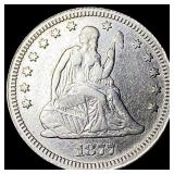 1877-S Silver Seated Liberty Quarter CLOSELY  UNC