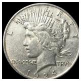 1924 Silver Peace Dollar CLOSELY UNCIRCULATED