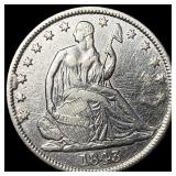 1843 Silver Half Dollar (Seated Liberty) ABOUT UNC
