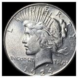 1924-S Silver Peace Dollar CHOICE AU
