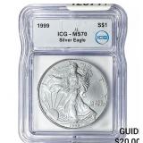 1999 Silver Eagle ICG MS70