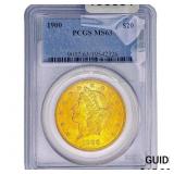 1900 $20 Gold Double Eagle PCGS MS63