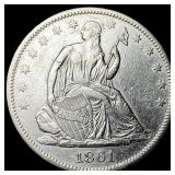 1861 Seated Liberty Half Dollar NEARLY  UNCIRCULA