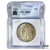 1942 Walking Liberty Half Dollar ICG MS64