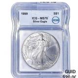 1999 Silver Eagle ICG MS70