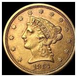 1861 Gold $2.5 Liberty Head Quarter Eagle  CLOSEL