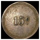 Wood Co. Bridge Co. 15Â¢ Token LIGHTLY CIRCULATE