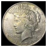 1924-S Silver Peace Dollar CHOICE AU