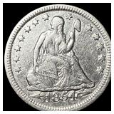 1854-O Silver Seated Liberty Quarter CLOSELY UNCIR